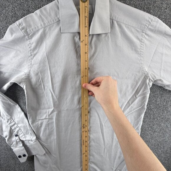 Eton Convertible Cuff Signature Twill Slim Cotton 15.5 Gray Mens Premium Office - Picture 4 of 15